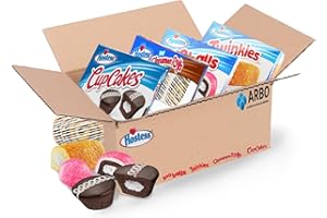 ‎ARBO-LIVING ArBo-Living Box - Hostess 4er Pack - Twinkies, SnoBalls, Cinnamon Rolls & Cup Cakes - vers. Variationen für die ganze Familie - Schokoladen Kuchen mit Füllung, Muffins, Zimtschnecken