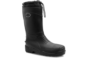 IMTY Mens Thermal Wellington Boots Warm Fur Lined Waterproof Wellies Insulated Winter Rain Boots