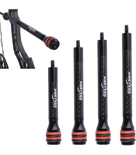 thumbnail interactive-video image 1 of AMEYXGS Carbon Fiber Bow Stabilizer Extender – 4", 5", 6" Adjustable, For Compound & Recurve Bows 1 of 6