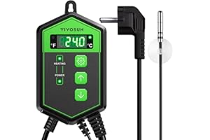 VIVOSUN Digitaler Heizmatten-Thermostat-Controller, 5-42°C, 1000W für Reptilien, Setzlinge, Keimung, Inkubation und Fermentation