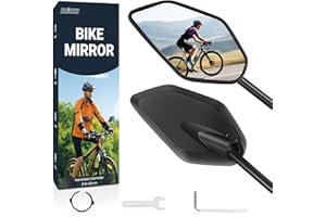 Coicer - Espejo de bicicleta extra grande | Cristal auténtico resistente a los golpes | Espejo retrovisor para bicicleta ebike | Espejo retrovisor para bicicleta eléctrica Espejo retrovisor plegable