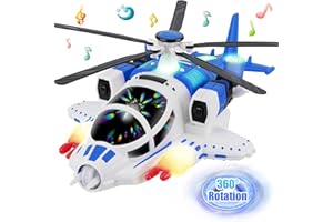Sognotoy Elicottero Giocattolo per Bambini, Elicottero Aeroplano Giocattolo per Bambini, Regali di Compleanno Elicottero ad elica con Funzione di Luce Vocale (Green) (Green) (Blue)