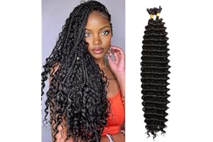 Seimainurs 24inch Boho Braids Hair Extensions Deep Wave Crochet Hair Long Curly Braiding Hair for Boho Braids Ocean Wave Braiding Hair for Black Women