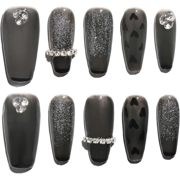 Handgefertigte Press On Nails – Kurz, Rund, Mit Süßen Designs Wie Sternen, Schleifen & Zebra, 10 Stück