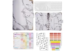 HMIEPRS A6 Budget Planner, Sparbuch Geldplaner Haushaltsbuch mit 12 Sparchallenge Geldfächer, 12 Haushaltsplanern und 5 Aufklebern, Geldbörse aus PU-Leder zum Geldsparen/Budgetieren (Grau)