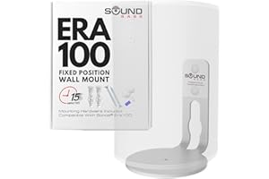 SOUND BASS ERA100 Wall Mount Bracket, Low Profile, White, Single Unit, Compatible with Sonos ERA 100 Speaker, Complete with All Fixing Hardware