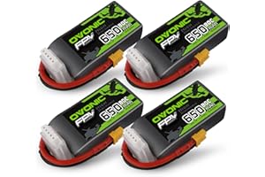 OVONIC Batteria Lipo 4s 80C 650mAh 14.8V con XT30 per RC Aereo Quadcopter Elicottero FPV Racing Drone (4 pezzi)