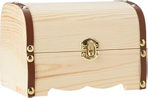 Glorex 6 2003 280 Coffre à trésor en bois, FSC Mix, Bois, naturel, 18 x 13 x 12,5 cm