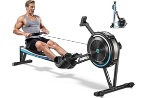 MERACH Rowing Machines for Home Gym, Adjustable Air Resistance Professional Indoor Rower, Ergonomic Comfort Seat, Performance Monitor and Device Holder