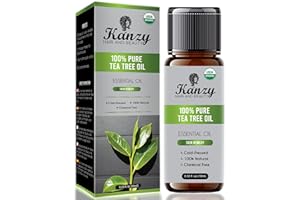 KANZY HAIR AND BEAUTY Kanzy Aceite de Árbol de Té 100% Puro 10ml Natural Tea Tree Oil Perfecto Tratamiento para Cara, Cuerpo, Piel y Cabello Aceite Esencial Arbol te Bio Puro