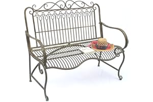 Ławka DanDiBo wykonana z metalowej ławki ogrodowej JC150014 Seat Park, 2-osobowa 110 cm patyna zielona