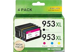 CATJOY 953XL Ink Cartridges Remanufactured for HP 953 Ink HP 953XL Ink Cartridges Multipackfor HP Officejet Pro 7720 7740 8740 8730 8725 8720 8710 8218 8210 7730 (Black, Cyan, Magenta, Yellow)