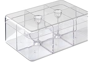 Mepal - Scatola Rettangolare per il tè Stora - Contenitore per tè con 6 Scomparti - Scatola Trasparente le Bustine di tè - Conservazione e Organizzazione della Cucina - Lavabile in Lavastoviglie,