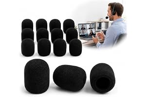 16 Pcs Headset Microphone Foam Covers, Mini Mic Sponge Windscreen Covers, Noise Reduction Pop Filter Foam, Re…