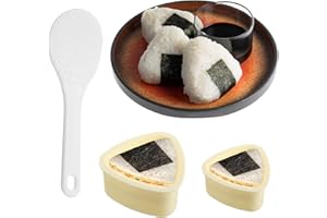 vcsjw Moule à Onigiri,Machine à Onigiri, Moule à Sushi,Moule à Riz,2 Pièces Moules à Sushi Antiadhésifs pour Cuisiner,Déjeuner Enfant Bento DIY,Stimule l'appétit - 2 Tailles,avec 1 Cuillère à Riz