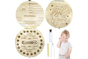LEONSHCO Einzigartige Milchzahndose aus Holz, Personalisierte Zahnbox für Milchzähne für Jungen & Mädchen, Ideales Souvenir für Den Ersten Wackelzahn mit Gravur-Option für Die Erstaunlichen Kindererinnerungen