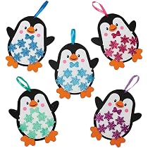 Baker Ross Weihnachts Moosgummi Bastelset – 8 Motive, Inkl. Aufkleber & Bänder, Fertig 11 Cm