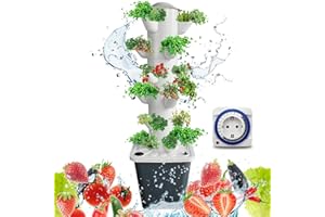 QSMYUYE Torre idroponica, sistema idroponico a 30 fori, un ottimo regalo per gli amanti del giardino, torre idroponica per erbe, frutta e verdura, torre idroponica con adattatore per pompa di idratazione,