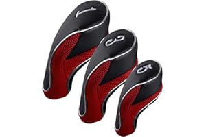 Andux Golf Driver Juego de 3 Fundas para la Cabeza de Madera con Gancho y Bucle