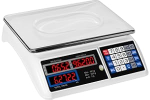 JEVX Bascula Comercial Digital de 40kg - 2 EN 1 CON BATERIA RECARGABLE y Fuente de Alimentacion - Precision 2 Gramos Comercio Balanza Inalambrica para Fruteria 40 Kilos Peso Industrial Medidor de Peso