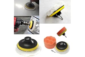 KONAMO 4'' Gross Polish Polishing Buffer Pad Sponge Kit Set Drill Adapter Car Polisher