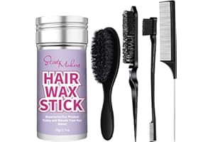 START MAKERS Bastone di Cera per Capelli e Spazzola Slick Back per Capelli per Lisciare, Controllo dei bordi e tenuta duratura, per bordi lisci, Cera Stick Capelli Donna Uomo Bambini & Stile Accessorio