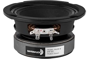 DAYTONAUDIO PA130-8 5" Full Range PA Driver, Black, 8 Ohm, Dynamic Driver, 60W Max, 2.0 Channel, Minimalist Style, Limited Warranty, Speaker