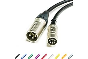 Designacable MIDI over XLR Adapter Cable. Male XLR to 5 Pin DIN. Neutrik & Van Damme