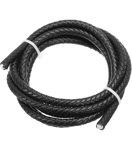 QUARKZMAN Gevlochten Leren Band 3 Mm - Zacht Koord Voor Sieraden Maken, Kettingen, Armbanden & Gripwikkels, 2 Meter Groen