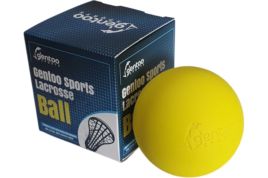 Gentoo Sports Lacrosse Ball - for Massage, Physiotherapy, and Match Play (Yellow)