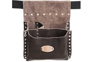 FERRARI PELLE Rimini - Borsa in Vera Pelle, Colore Testa di Moro, Rivetti Cromati, Fatto a mano in Italia, Cintura non Inclusa