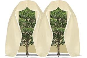 GIONAR 2 Pezzi 240x200cm Copertura Limone Inverno - Protezione Invernale per Piante Grandi - Cappuccio Protezione Piante Inverno - Telo Copripiante Invernale Antigelo con Coulisse e Cerniera