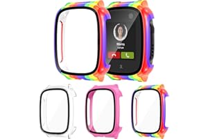 Kamita [3 sztuki] etui do XPLORA X5 Play etui ochronne z hartowanego szkła, etui ochronne z poliwęglanu (PC), etui ochronne do zegarka dziecięcego Xplora X5 Play (przezroczyste, różowo-czerwone +
