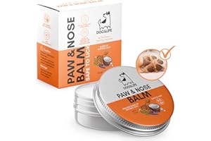 DOGSLIFE Organic Dog Paw & Nose Balm | 100% Natural Paw & Nose Balm To Repair Cracked Paws & Itchy Noses | Anti Fungal Paw Cream & Lick Safe Protection For Dogs Paws & Noses