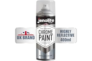 JENOLITE Chromowana farba w sprayu metaliczny chrom, odpowiednia do użytku wewnątrz i na zewnątrz, 400 ml