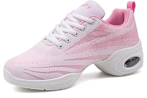 MEIDIASTRA Jazzschuhe Damen Lace Up Tanzsneaker Damen Geteilte Sohle Luftkissen Modern Tanzschuhe Plattform
