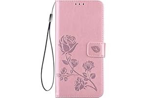 WBWONE para Xiaomi Redmi Note 12 Pro+ (12 Pro Plus) Funda, Flip Estampado de Rosas Carcasa Magnética con Soporte y Cartera para Tarjetas, Premium PU/TPU Cuero Case Billetera. Oro Rosa