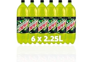 BLLU EYE Mountain Dew 6 pack of 2.25L bottles - Bold Lemon-Lime Flavour– Yellow-Lime-Coloured Attractive Packaging –Great for Chilling Parties, Birthdays, & Celebrations