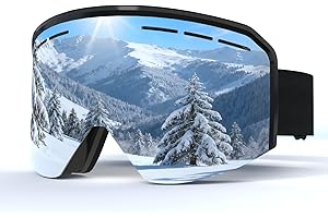 VCOROS Gafas de Esquí,YH359 Gafas Esqui OTG para Unisex Ajustable Tamaño Anti-Niebla Protección UV Snowboard Nieve Espejo para Ski Ciclismo Deportes de Invierno