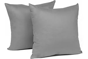 WOLTU® KB5152dgQ2, poszewka na poduszkę 2X, poszewka na poduszkę 100% bawełna z zamkiem błyskawicznym, komplet 2 poduszek na sofę, poszewki na poduszki, poszewki na poduszki, poszewki na poduszki, podwójne opakowanie, 45x45 cm, ciemnoszary