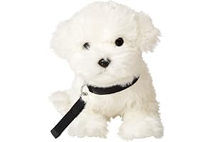 Uni-Toys - Malta con Correa - 26 cm (Longitud) - Perro de Peluche - Animal de Peluche.