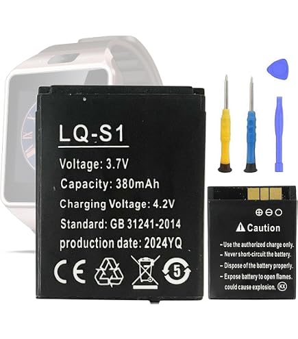 Batteria Vhbw 380mAh Compatibile Con DZ-09, GT08, QN-01 E Tanti Altri Smartwatch – Ricambio Di Alta Qualità