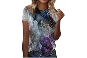 BFTHWY Haut Femme Sports Manches Courtes D'Été Shirt Vogue Oversize Comfy Imprimee T Shirt Women Ample Col Rond