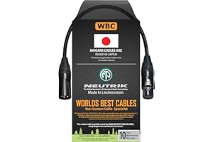 WORLDS BEST CABLES 0.5 Meter – Quad Balanced Microphone Cable CUSTOM MADE using Mogami 2534 wire and Neutrik NC3MXX-B Male & NC3FXX-B Female XLR Plugs.