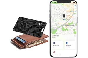 SUOXIOM Wallet Tracker Karte,Air Tracker Tag Karte 1,6mm dünn,drahtlose Aufladung Smart Bluetooth Tag wasserdicht Item Tracker Finder,kompatibel mit Apple Find My (nur iOS),für Koffer,Taschen,Pässe,Gepäck