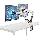 NPO Elysium STD54024HLW 27"-35" RGB &Ccedil;iftli Oyuncu Monit&ouml;r Kolu, Her Kolda 14kg Taşıyan, Amortis&ouml;rl&uuml; İkili Gaming VESA Stand (