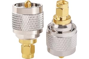 KUOQIY 2 Pezzi Rame UHF to SMA Connector, Adattatore UHF PL259 Maschio a SMA Maschio, per Antenna Radio Ham, Antenne FPV
