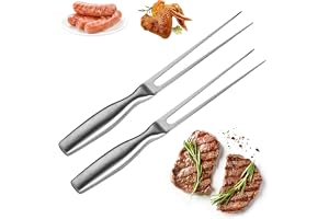 QUIIEOSKIA 2 styck Köttgaffel i rostfritt stål, Bärbar köttgaffel med handtag