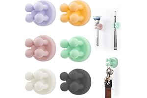 ZAYIN Silikon Zahnbürstenhalter 6 Stück Multifunktionshaken Rasierklingenhalter Wasserdicht Selbstklebend Wandmontiert Einzelhaken für Wand oder Glas zum Aufhängen Bad Küche Wohnzimmer Büro