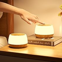 Bonsery Nachttischlampe 2er Set Touch - Dimmbar LED Nachtlicht Mit 8 Farben & Akku